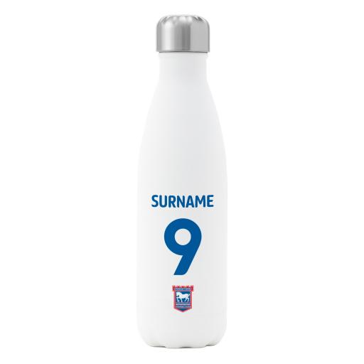Ipswich Town FC Back of Shirt Insulated Water Bottle - White